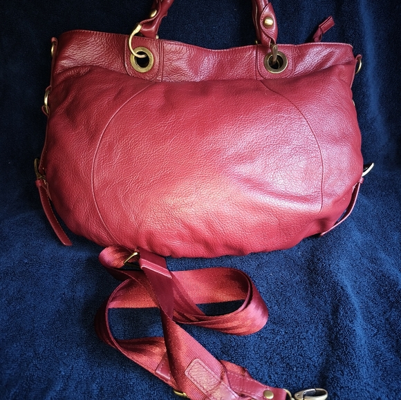 Fenn Wright Manson Red Pebbled Leather Bag. - Picture 5 of 16